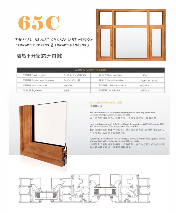65C隔热平开窗(外开)