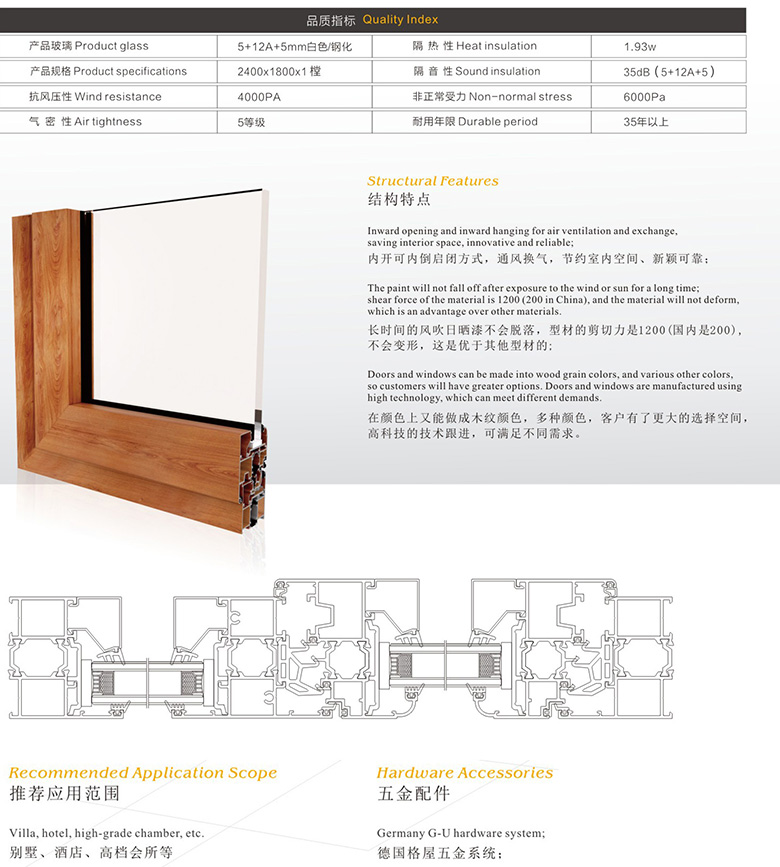 65C隔热平开窗(内开)